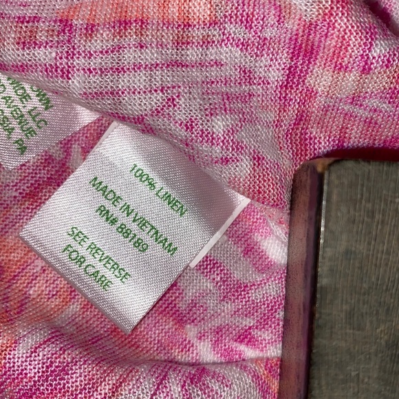 🌴LILLY PULITZER ‘Duval’ Notch Neck Linen Top in Cheeky Melon Rule Breakers - Picture 11 of 12